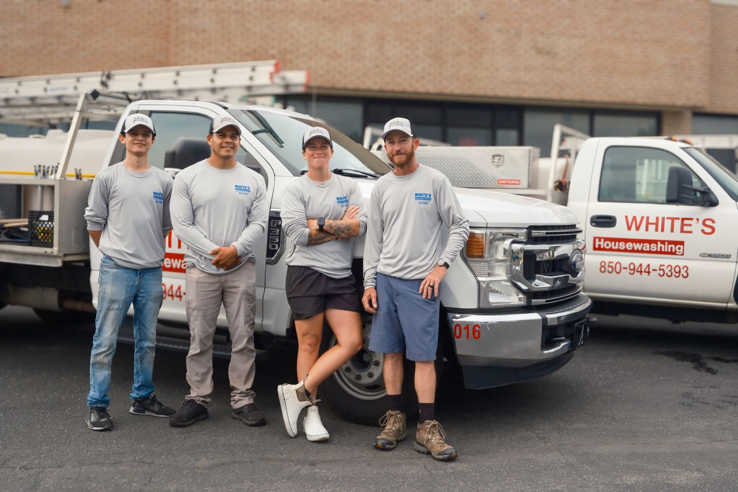 White's Housewashing, Inc Trucks And Crew