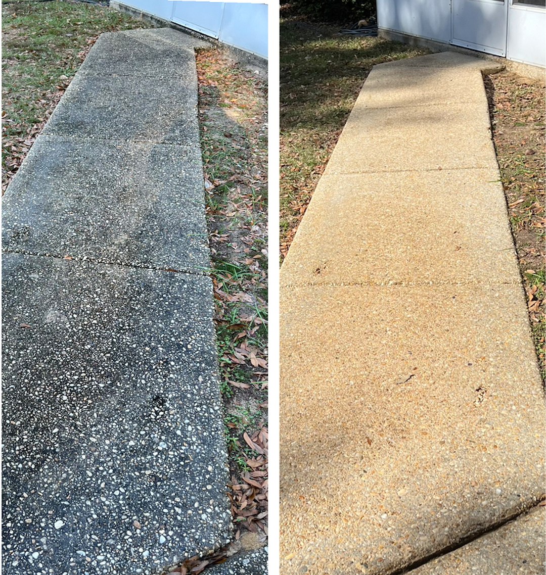 Brick Exterior House Wash and Concrete Cleaning in Pensacola Florida