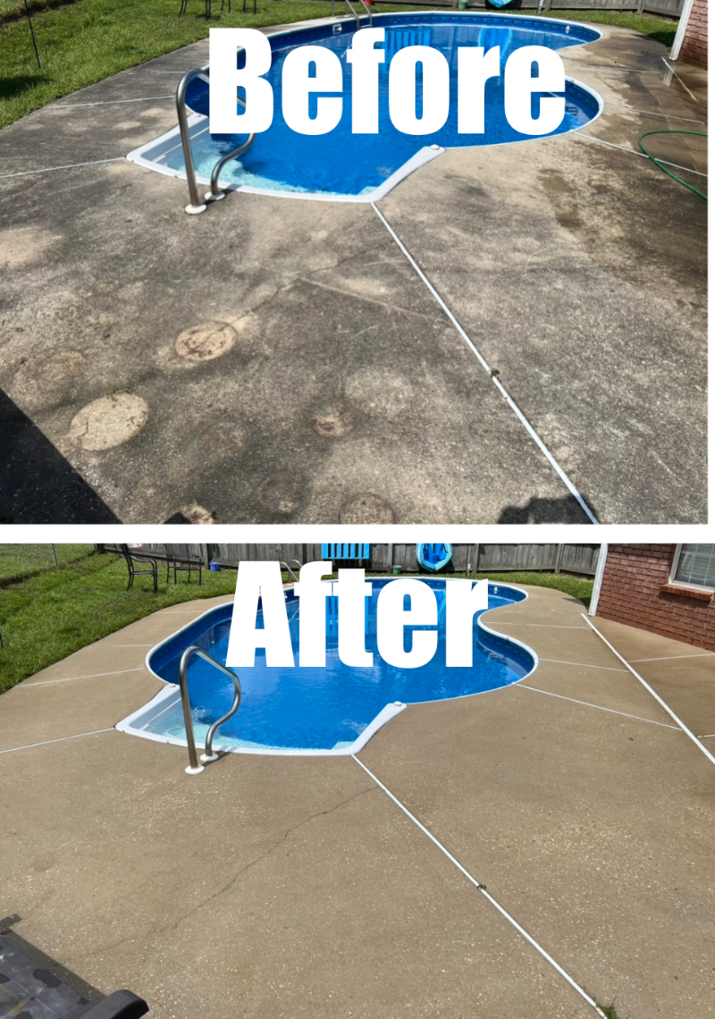Pool Deck Cleaning, Exterior House Wash and Driveway Cleaning in Cantonment, Florida