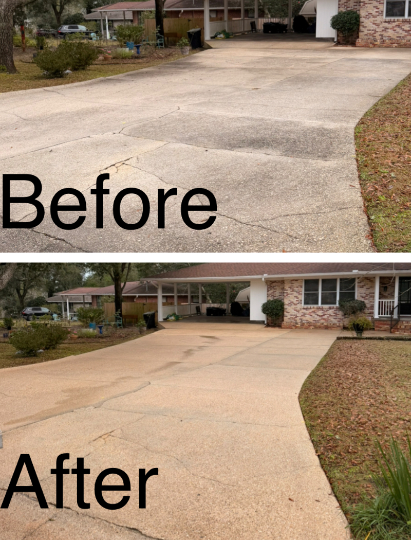 Residential Concrete Cleaning Really Shines In Pensacola Florida