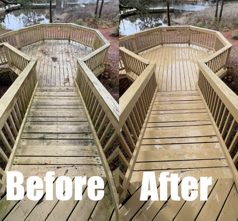 Very Effective Low Pressure Wood Deck Cleaning in Pensacola, Florida